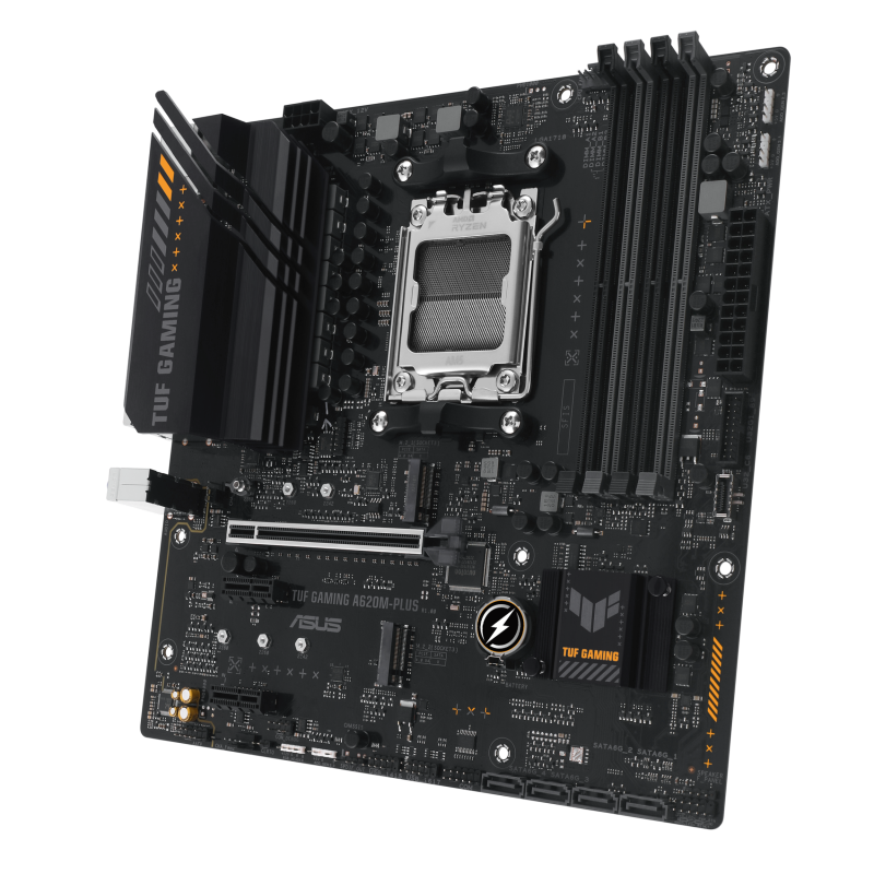 ASUS TUF GAMING A620M-PLUS Motherboard AMD A620 Socket AM5 DDR5 micro ATX PCIe 4.0 M.2 - 90MB1EZ0-M0EAY0 - 4711387164303