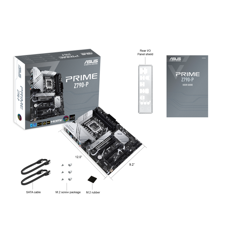 ASUS PRIME Z790-P Motherboard Intel Z790 Socket LGA 1700 DDR5 ATX PCIe 5.0 M.2 Wi-Fi - 90MB1CK0-M1EAY0 - 4711081937449