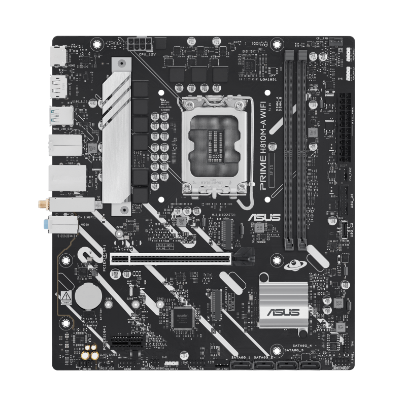 ASUS PRIME H810M-A WIFI Motherboard Intel H810 Socket LGA 1851 DDR5 micro ATX PCIe 4.0 M.2 Wi-Fi - 90MB1KJ0-M0EAY0 - 4711387842522