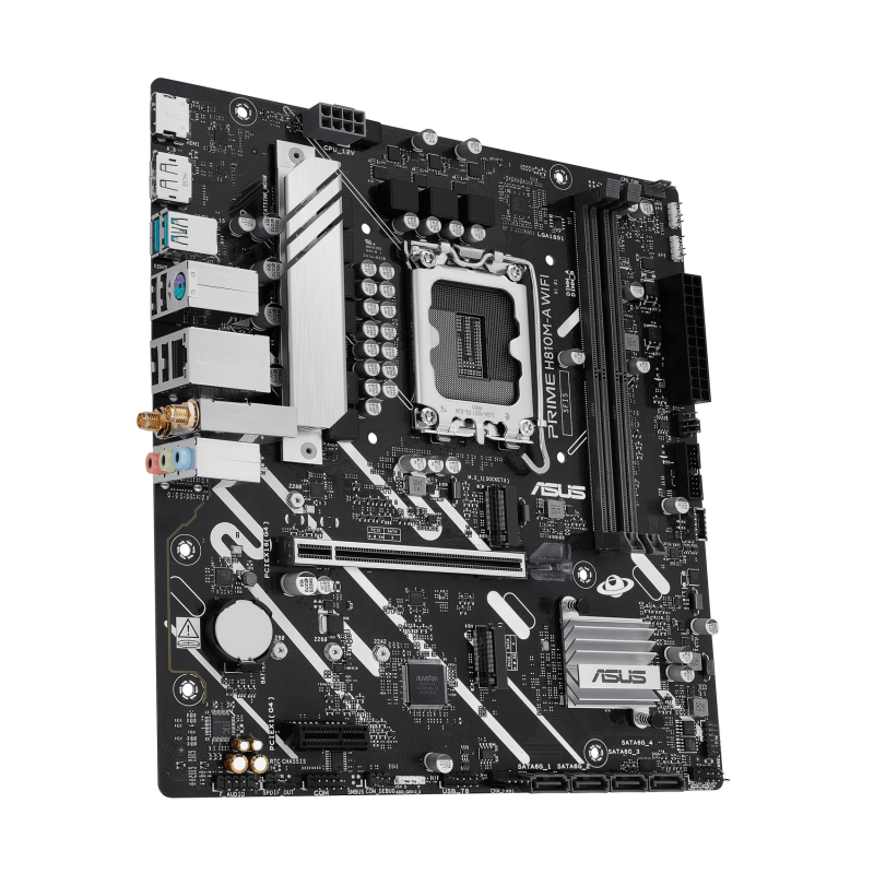 ASUS PRIME H810M-A WIFI Motherboard Intel H810 Socket LGA 1851 DDR5 micro ATX PCIe 4.0 M.2 Wi-Fi - 90MB1KJ0-M0EAY0 - 4711387842522