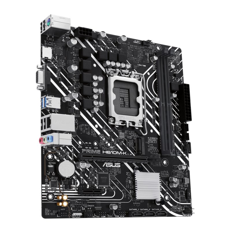 ASUS PRIME H610M-K Motherboard Intel H610 Socket LGA1700 DDR5 micro ATX PCIe 4.0 M.2 - 90MB1GA0-M0EAY0 - 4711387336328