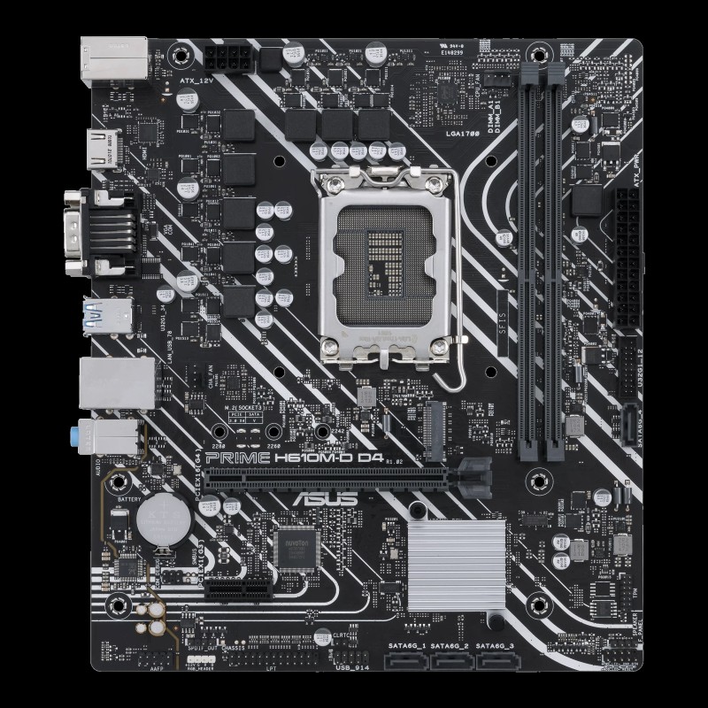 ASUS PRIME H610M-D D4 Motherboard Intel H610 Socket LGA 1700 DDR4 micro ATX PCIe 4.0 M.2 - 90MB1A00-M0EAY0 - 4711081540489