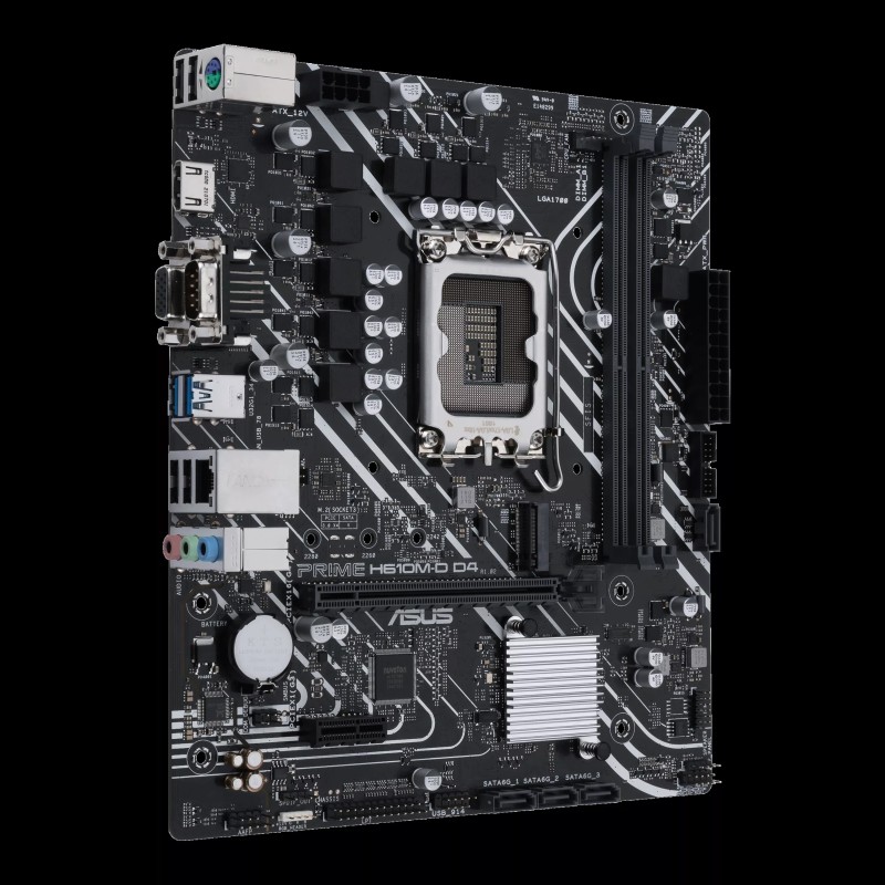 ASUS PRIME H610M-D D4 Motherboard Intel H610 Socket LGA 1700 DDR4 micro ATX PCIe 4.0 M.2 - 90MB1A00-M0EAY0 - 4711081540489