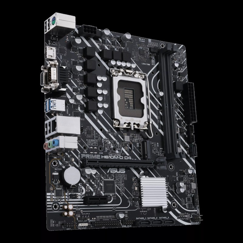 ASUS PRIME H610M-D D4 Motherboard Intel H610 Socket LGA 1700 DDR4 micro ATX PCIe 4.0 M.2 - 90MB1A00-M0EAY0 - 4711081540489