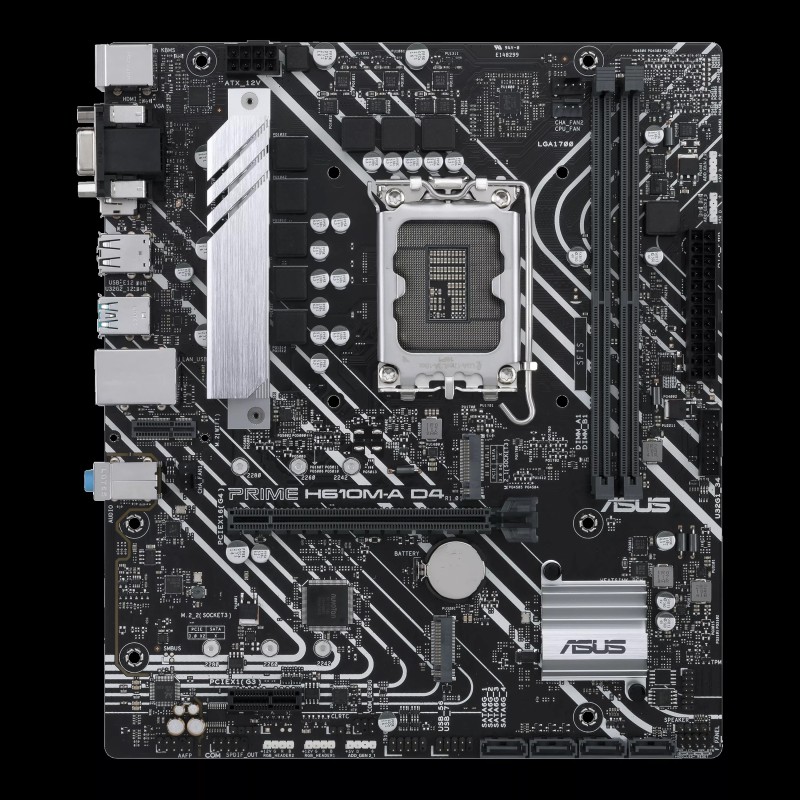 ASUS PRIME H610M-A D4-CSM Motherboard Intel H610 Socket LGA 1700 DDR4 micro ATX PCIe 4.0 M.2 - 90MB19P0-M0EAYC - 4711081514442