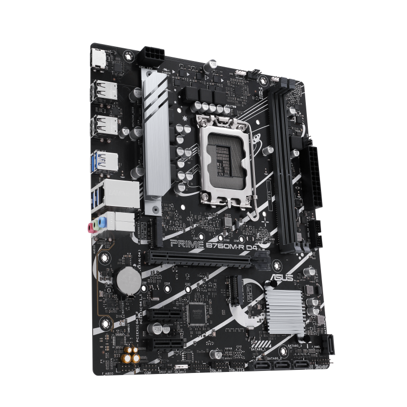 ASUS PRIME B760M-R D4 Motherboard Intel B760 Socket LGA 1700 DDR4 micro ATX PCIe 4.0 M.2 - 90MB1HA0-M0EAY0 - 4711387423769