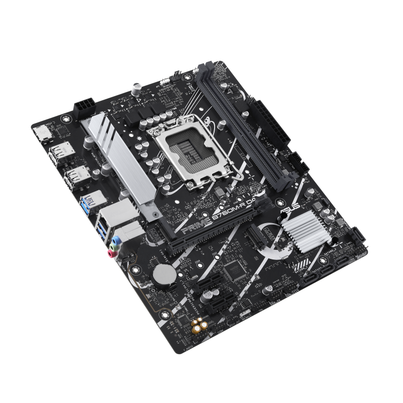 ASUS PRIME B760M-R D4 Motherboard Intel B760 Socket LGA 1700 DDR4 micro ATX PCIe 4.0 M.2 - 90MB1HA0-M0EAY0 - 4711387423769