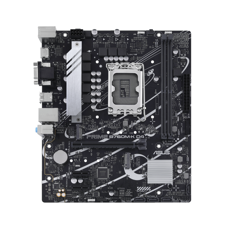 ASUS PRIME B760M-K D4 Motherboard Intel B760 Socket LGA 1700 DDR4 micro ATX PCIe 4.0 M.2 - 90MB1DS0-M1EAY0 - 4711387006917