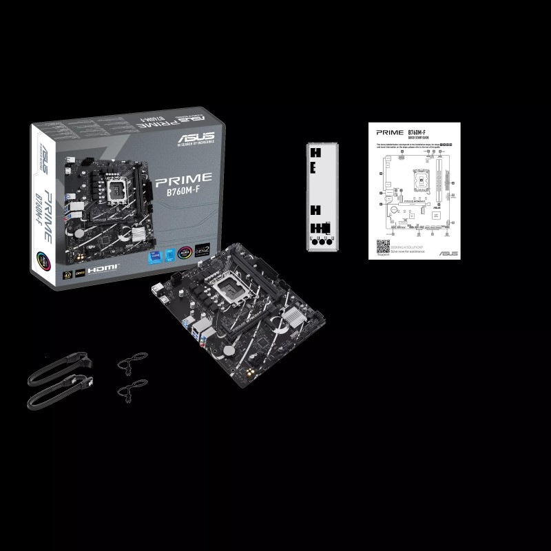 ASUS PRIME B760M-F Motherboard Intel B760 Socket LGA 1700 DDR5 micro ATX PCIe 4.0 M.2 - 90MB1IK0-M0EAY0 - 4711387598658
