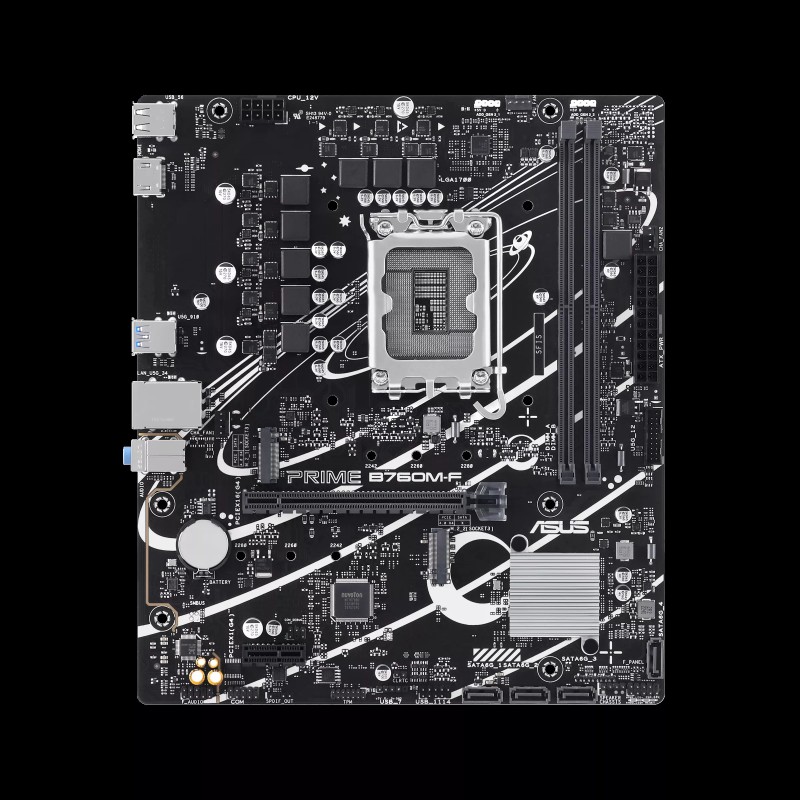 ASUS PRIME B760M-F Motherboard Intel B760 Socket LGA 1700 DDR5 micro ATX PCIe 4.0 M.2 - 90MB1IK0-M0EAY0 - 4711387598658