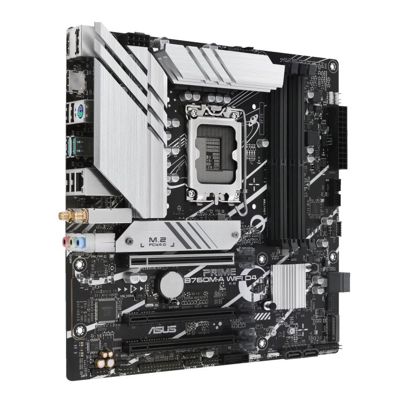 ASUS PRIME B760M-A WIFI D4 Motherboard Intel B760 Socket LGA 1700 DDR4 micro ATX PCIe 4.0 M.2 Wi-Fi - 90MB1CX0-M1EAY0 - 4711081982661