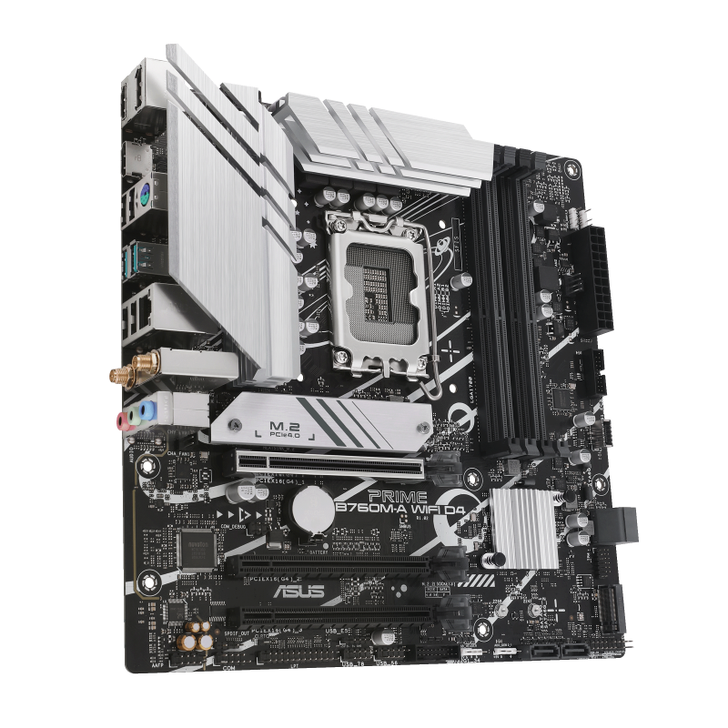 ASUS PRIME B760M-A WIFI D4 Motherboard Intel B760 Socket LGA 1700 DDR4 micro ATX PCIe 4.0 M.2 Wi-Fi - 90MB1CX0-M1EAY0 - 4711081982661
