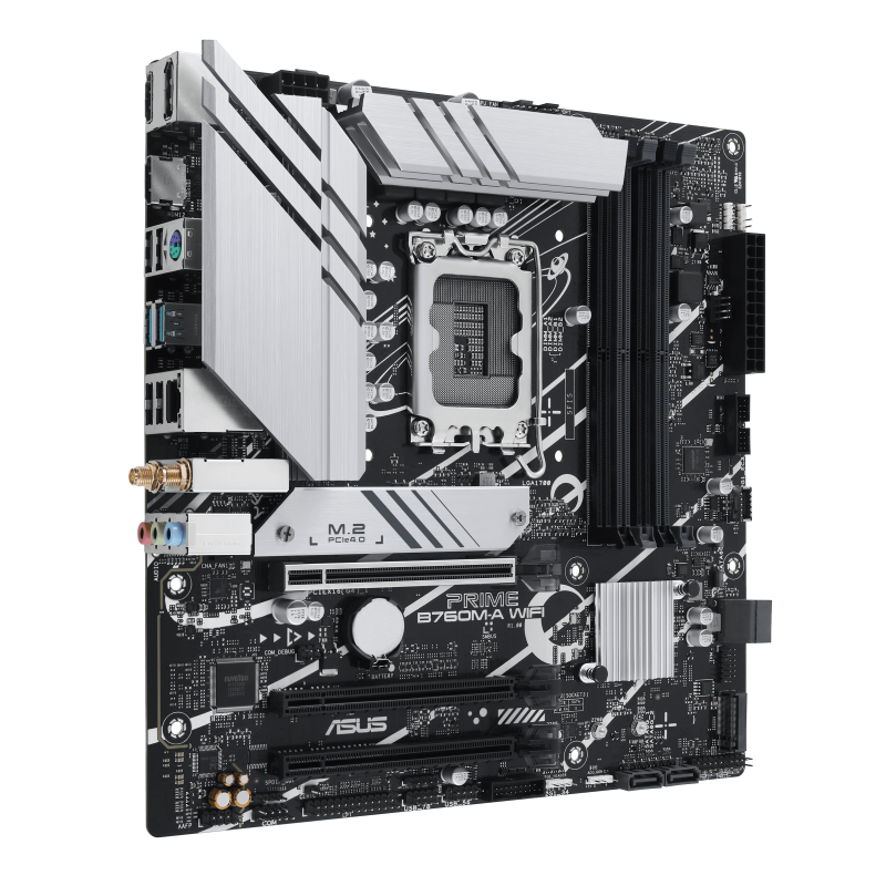 ASUS PRIME B760M-A WIFI Motherboard Intel B760 Socket LGA 1700 DDR5 micro ATX PCIe 4.0 M.2 Wi-Fi - 90MB1EL0-M1EAY0 - 4711387131435
