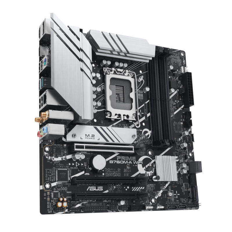 ASUS PRIME B760M-A WIFI Motherboard Intel B760 Socket LGA 1700 DDR5 micro ATX PCIe 4.0 M.2 Wi-Fi - 90MB1EL0-M1EAY0 - 4711387131435