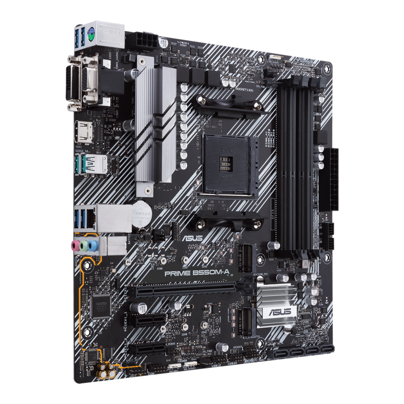 ASUS PRIME B550M-A Motherboard AMD B550 Socket AM4 DDR4 micro ATX PCIe 4.0 M.2 - 90MB14I0-M0EAY0 - 4718017755528
