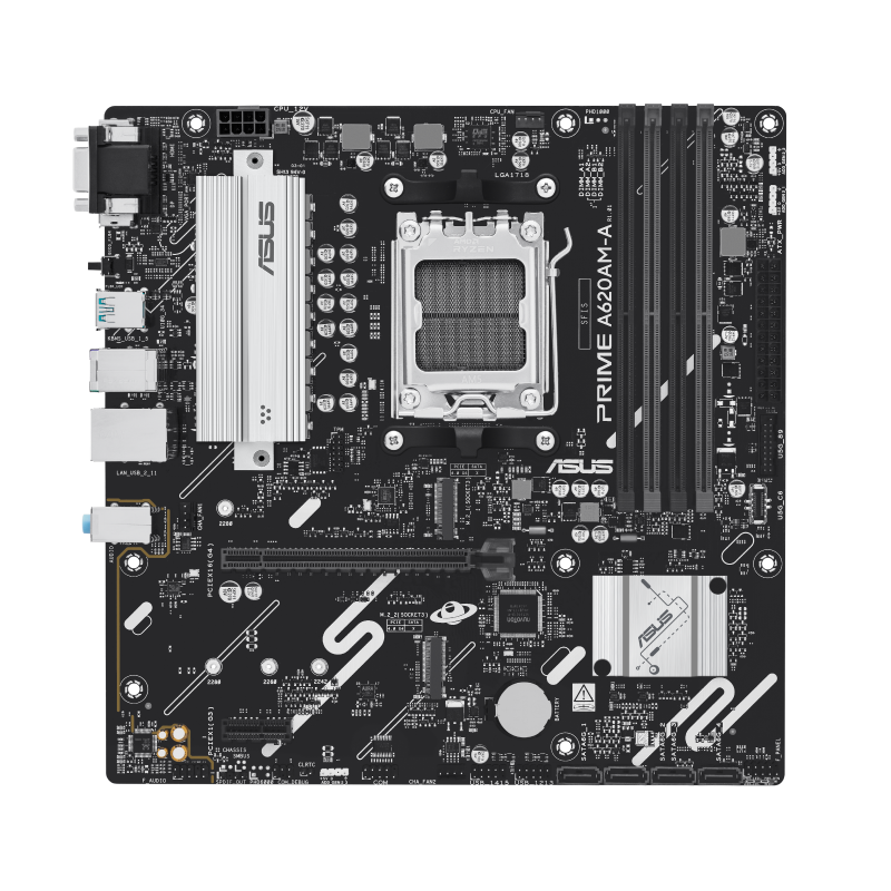 ASUS PRIME A620AM-A-CSM Motherboard AMD A620A Socket AM5 DDR5 micro ATX PCIe 4.0 M.2 - 90MB1MY0-M0EAYC - 4711636234405