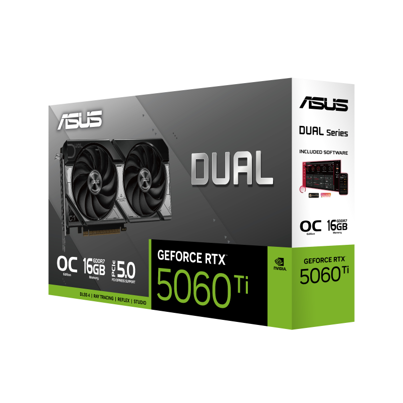 ASUS GeForce RTX 5060 Ti Dual OC Placa Gráfica 16GB GDDR7 128-bit PCIe 5.0 - 90YV0MH0-M0NA00 - 4711387994306