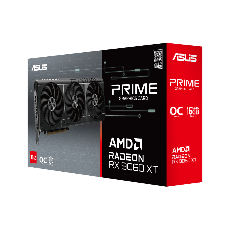 ASUS Radeon RX 9060 XT PRIME OC Placa Gráfica 16GB GDDR6 128-bit PCIe 5.0 - 90YV0LF1-M0NA00 - 4711387994214