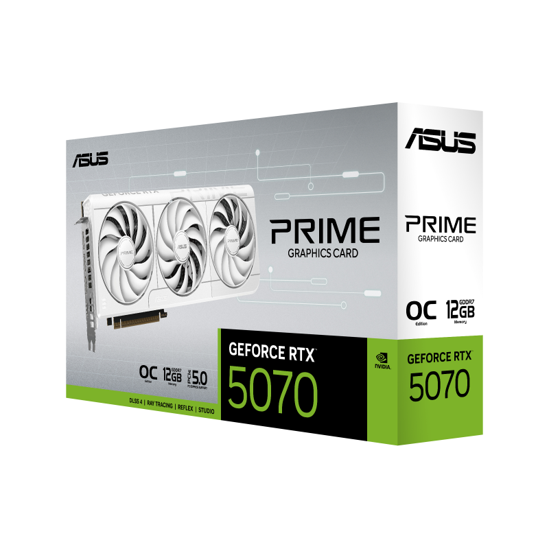 ASUS GeForce RTX 5070 Prime White OC Edition Placa Gráfica 12GB GDDR7 192-bit PCIe 5.0 - 90YV0M19-M0NA00 - 4711636046121