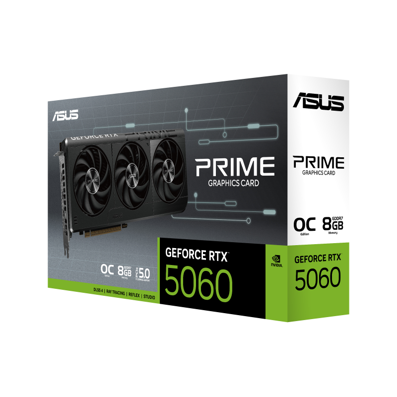 ASUS GeForce RTX 5060 Prime OC Edition Placa Gráfica 8GB GDDR7 128-bit PCIe 5.0 - 90YV0N10-M0NA00 - 4711636057851
