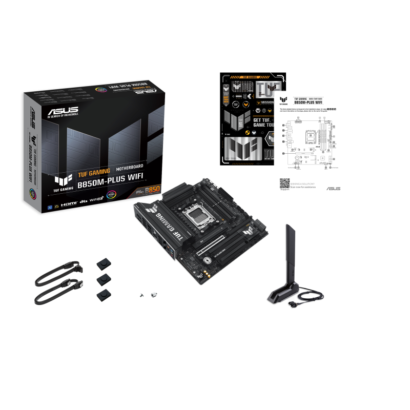 ASUS TUF GAMING B850M-PLUS WIFI Motherboard AMD B850 Socket AM5 DDR5 micro ATX PCIe 5.0 M.2 Wi-Fi - 90MB1IY0-M0EAY0 - 4711387764916