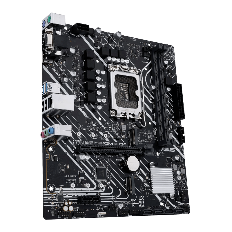 ASUS PRIME H610M-E D4-CSM Motherboard Intel H610 Socket LGA 1700 DDR4 micro ATX PCIe 4.0 M.2 - 90MB19N0-M1EAYC - 4711081514800