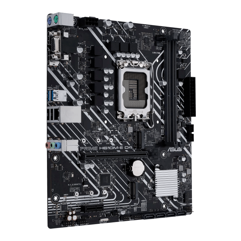 ASUS PRIME H610M-E D4-CSM Motherboard Intel H610 Socket LGA 1700 DDR4 micro ATX PCIe 4.0 M.2 - 90MB19N0-M1EAYC - 4711081514800