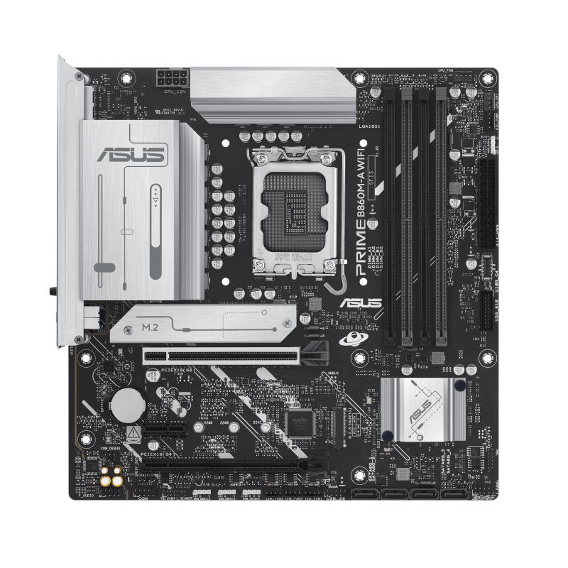 ASUS PRIME B860M-A WIFI Motherboard Intel B860 Socket LGA 1851 DDR5 micro ATX PCIe 5.0 M.2 Wi-Fi - 90MB1JY0-M0EAY0 - 4711387806289