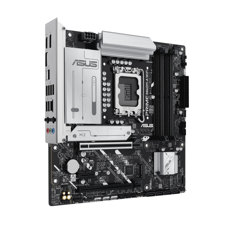 ASUS PRIME B860M-A WIFI Motherboard Intel B860 Socket LGA 1851 DDR5 micro ATX PCIe 5.0 M.2 Wi-Fi - 90MB1JY0-M0EAY0 - 4711387806289