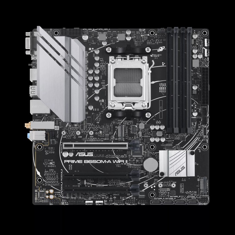 ASUS PRIME B650M-A WIFI II Motherboard AMD B650 Socket AM5 DDR5 micro ATX PCIe 5.0 M.2 Wi-Fi - 90MB1EG0-M0EAY0 - 4711387034934