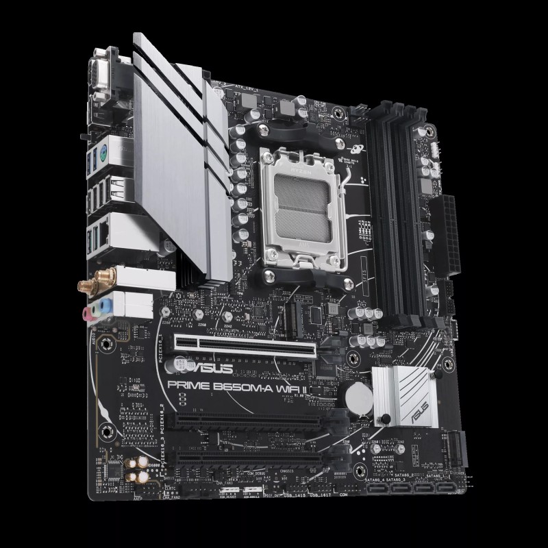 ASUS PRIME B650M-A WIFI II Motherboard AMD B650 Socket AM5 DDR5 micro ATX PCIe 5.0 M.2 Wi-Fi - 90MB1EG0-M0EAY0 - 4711387034934