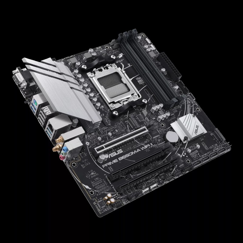 ASUS PRIME B650M-A WIFI II Motherboard AMD B650 Socket AM5 DDR5 micro ATX PCIe 5.0 M.2 Wi-Fi - 90MB1EG0-M0EAY0 - 4711387034934