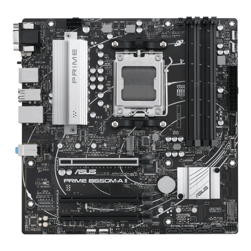 ASUS PRIME B650M-A II-CSM Motherboard AMD B650 Socket AM5 DDR5 micro ATX PCIe 5.0 M.2 - 90MB1EH0-M0EAYC - 4711387025543
