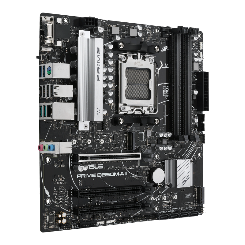 ASUS PRIME B650M-A II-CSM Motherboard AMD B650 Socket AM5 DDR5 micro ATX PCIe 5.0 M.2 - 90MB1EH0-M0EAYC - 4711387025543