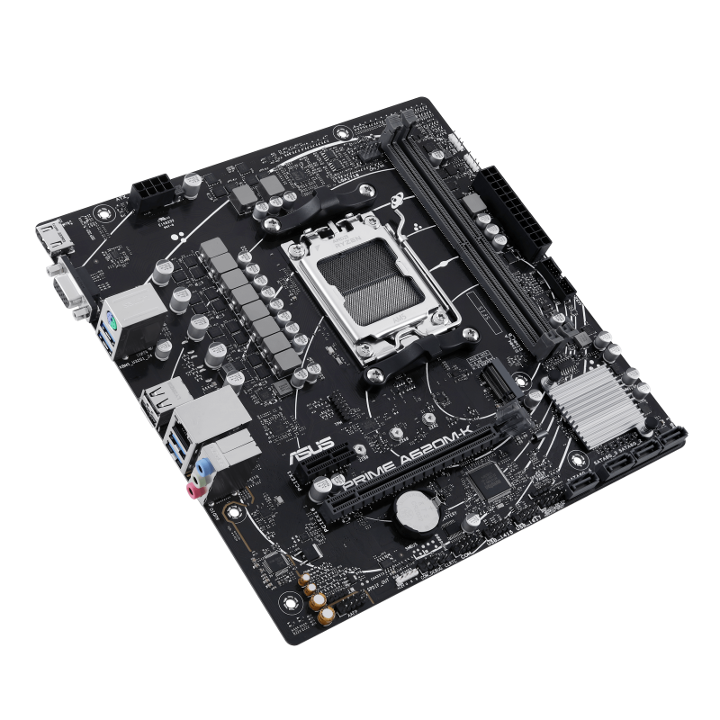ASUS PRIME A620M-K Motherboard AMD A620 Socket AM5 DDR5 micro ATX PCIe 4.0 M.2 - 90MB1F40-M0EAY0 - 4711387242087