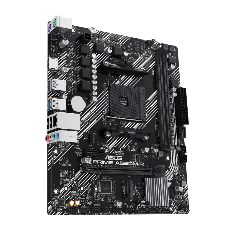 ASUS PRIME A520M-R Motherboard AMD A520 Socket AM4 DDR5 micro ATX PCIe 3.0 M.2 - 90MB1H60-M0EAY0 - 4711387466414