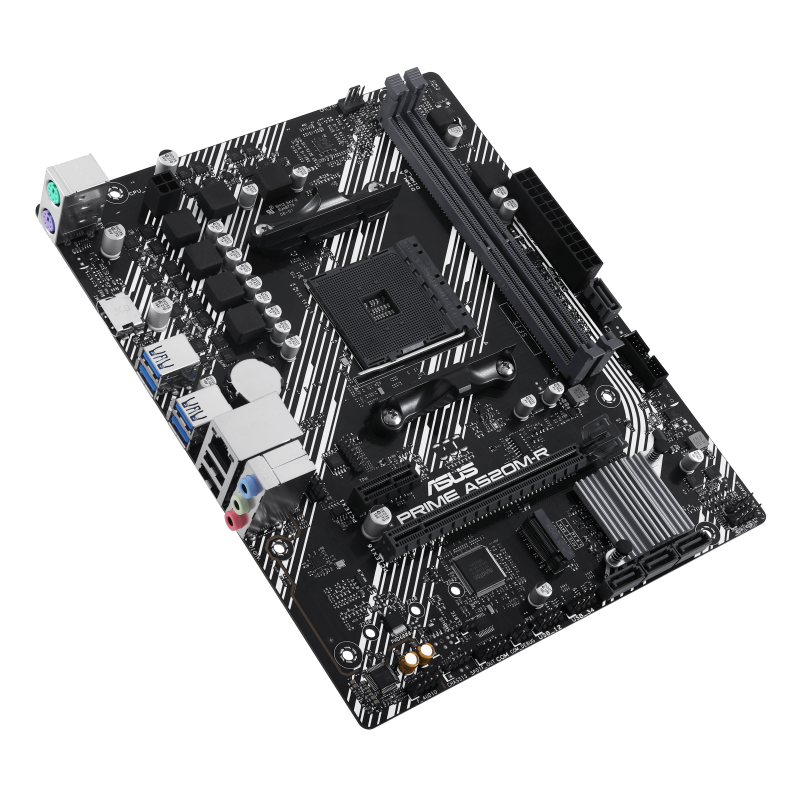 ASUS PRIME A520M-R Motherboard AMD A520 Socket AM4 DDR5 micro ATX PCIe 3.0 M.2 - 90MB1H60-M0EAY0 - 4711387466414