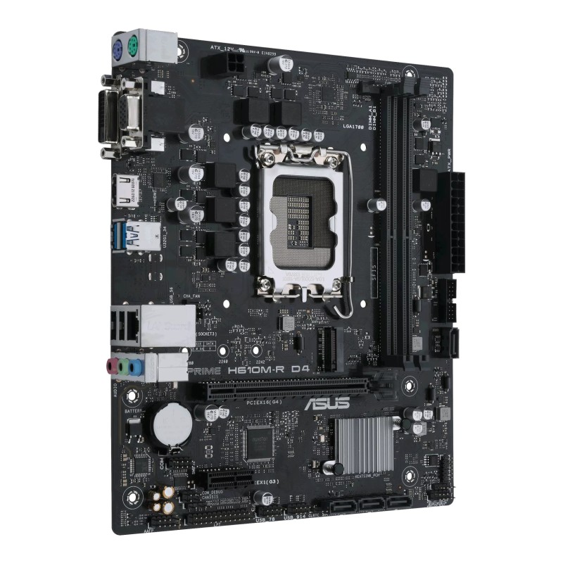 ASUS PRIME H610M-R D4 Motherboard Intel H610 Socket LGA 1700 DDR4 micro ATX PCIe 4.0 M.2 - 90MB1B40-M0ECY0 - 4711081758372