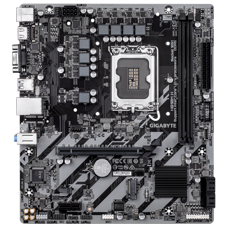 Gigabyte H810M H Motherboard Intel H810 Socket LGA1851 DDR5 micro ATX PCIe 4.0 M.2 - 9MH810MH-00-G10 - 4719331869540