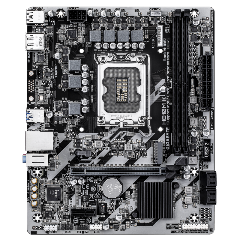 Gigabyte H810M K Motherboard Intel H810 Socket LGA 1851 DDR5 micro ATX PCIe 4.0 M.2 - 9MH810MK-00-G10 - 4719331868697