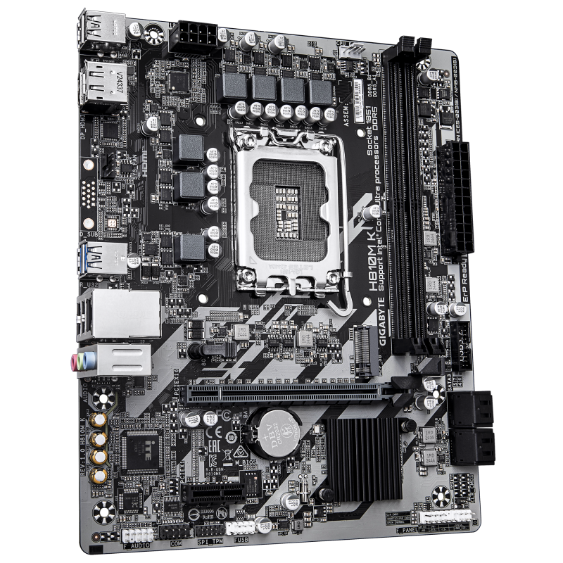 Gigabyte H810M K Motherboard Intel H810 Socket LGA 1851 DDR5 micro ATX PCIe 4.0 M.2 - 9MH810MK-00-G10 - 4719331868697