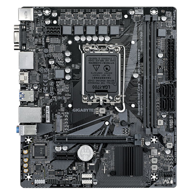 Gigabyte H610M S2H V3 DDR4 Motherboard Intel H610 Socket LGA1700 DDR4 micro ATX PCIe 4.0 M.2 - 9MH61M2H3-00-10 - 4719331859732