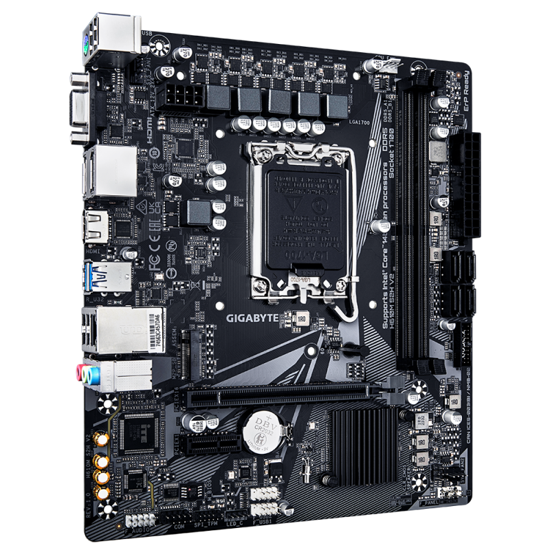 Gigabyte H610M S2H V2 Motherboard Intel H610 Socket LGA 1700 DDR5 micro ATX PCIe 4.0 M.2 - 9M61M2H52-00-10 - 4719331859817
