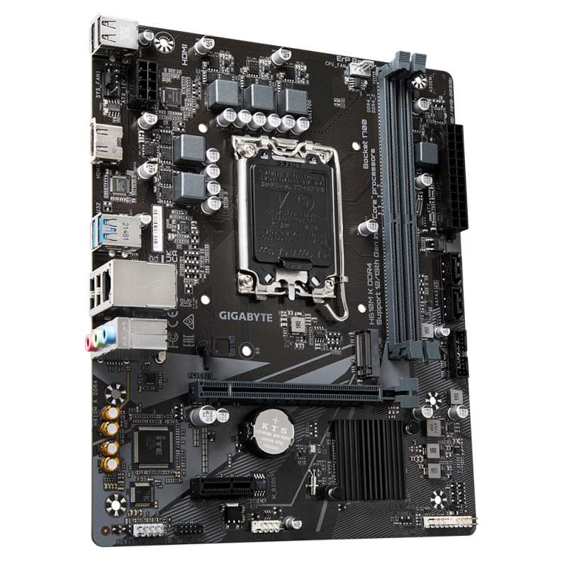 Gigabyte H610M K DDR4 Motherboard Intel H610 Express Socket LGA 1700 DDR4 micro ATX PCIe 4.0 M.2 - 9MH610MK-00-20 - 4719331851675
