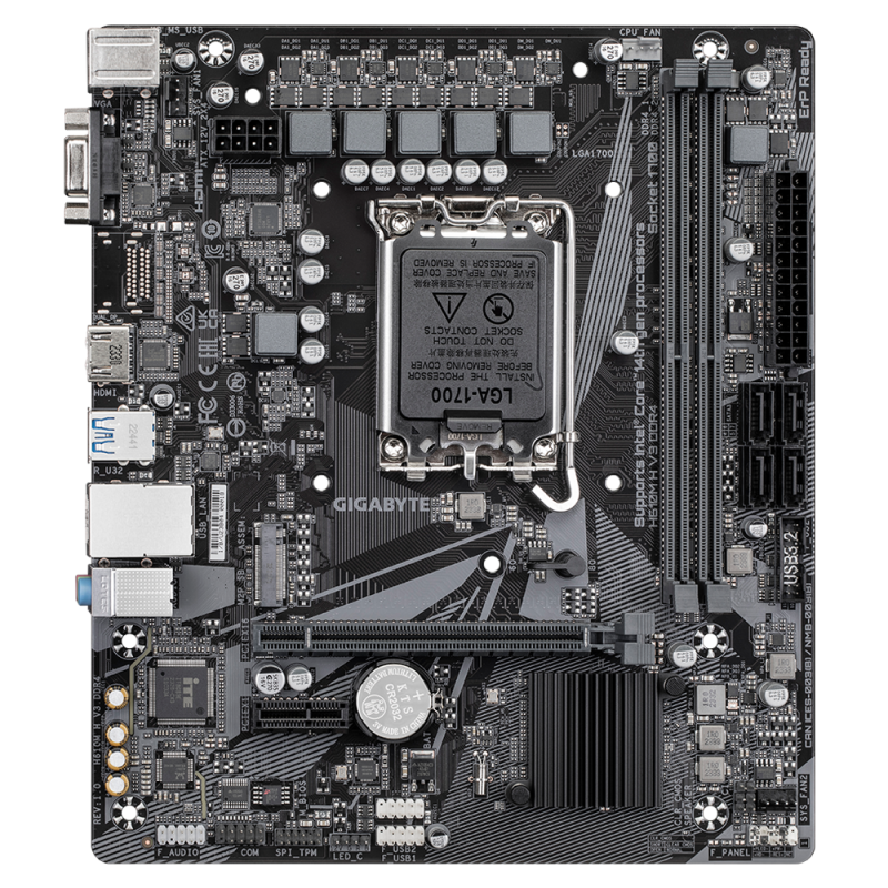 Gigabyte H610M H V3 DDR4 Motherboard Intel H610 Socket LGA 1700 DDR4 micro ATX PCIe 4.0 M.2 - 9MH61MH3-00-10 - 4719331859718