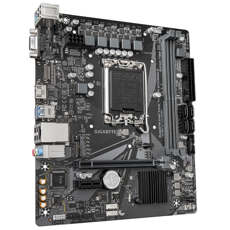 Gigabyte H610M H V3 DDR4 Motherboard Intel H610 Socket LGA 1700 DDR4 micro ATX PCIe 4.0 M.2 - 9MH61MH3-00-10 - 4719331859718