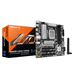 Gigabyte B860M DS3H WIFI6E Motherboard Intel B860 Socket LGA1851 DDR5 Micro ATX PCIe 5.0 M.2 Wi-Fi - 9MB86MSH6-00-G10 - 4719331866815