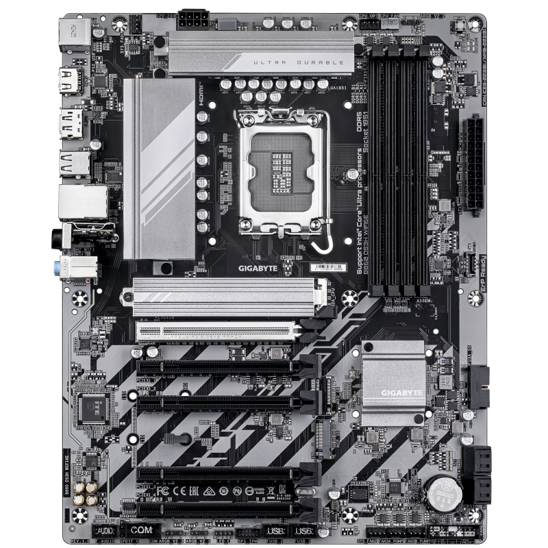 Gigabyte B860 DS3H WIFI6E Motherboard Intel B860 Socket LGA1851 DDR5 ATX PCIe 5.0 M.2 Wi-Fi - 9MB86D3H6-00-G10 - 4719331867515