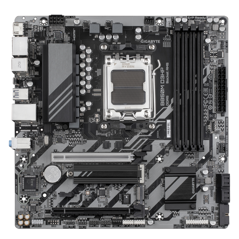 Gigabyte B850M D3HP Motherboard AMD B850 Socket AM5 DDR5 micro ATX PCIe 5.0 M.2 - 9MB85MHP-00-G10 - 4719331867058
