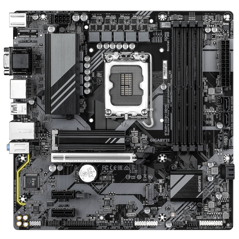 Gigabyte B760M DS3H GEN5 Motherboard Intel B760 Socket LGA 1700 DDR5 micro ATX PCIe 5.0 M.2 - B760M DS3H GEN5 - 4719331872793